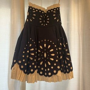 Betsey Johnson Navy and White Eyelet Dress, cotton